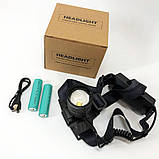 Потужний ліхтар на голову Bailong, Перезарядний налобний ліхтар Head Lamp, Ліхтарик налобний потужний TF-67, фото 5