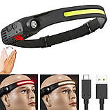 Налобний ліхтар з лінзою, Акумуляторний ліхтар на голову із зарядним пристроєм Налобний для сто QA-60, фото 7