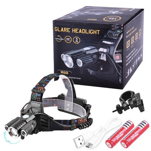 Головний ліхтар для активного відпочинку W602-T6-2XPE Bike, Налобний тактичний ліхтар, Налобна лампа YD-67, фото 1