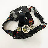 Головний ліхтар для активного відпочинку W602-T6-2XPE Bike, Налобний тактичний ліхтар, Налобна лампа YD-67, фото 2