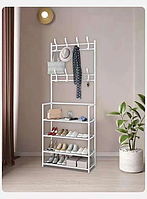 Напольная стойка-вешалка для одежды New simple floor clothes rack size 60X29.5X151 см с полками для обуви