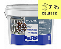 Штукатурка кварцова AURA LUX PRO MOZAIK M15 мозаїчна (зерно 1,5 мм) B236 15кг