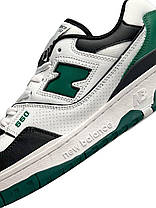Чоловічі кросівки New Balance 550 Low White Green Black Кеди Нью Беланс 550 білі шкіряні демісезонні, фото 5