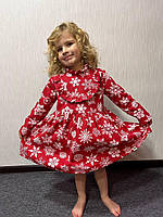 Дитяче новорічне платтячко з теплої бавовни 140,146,152,158,