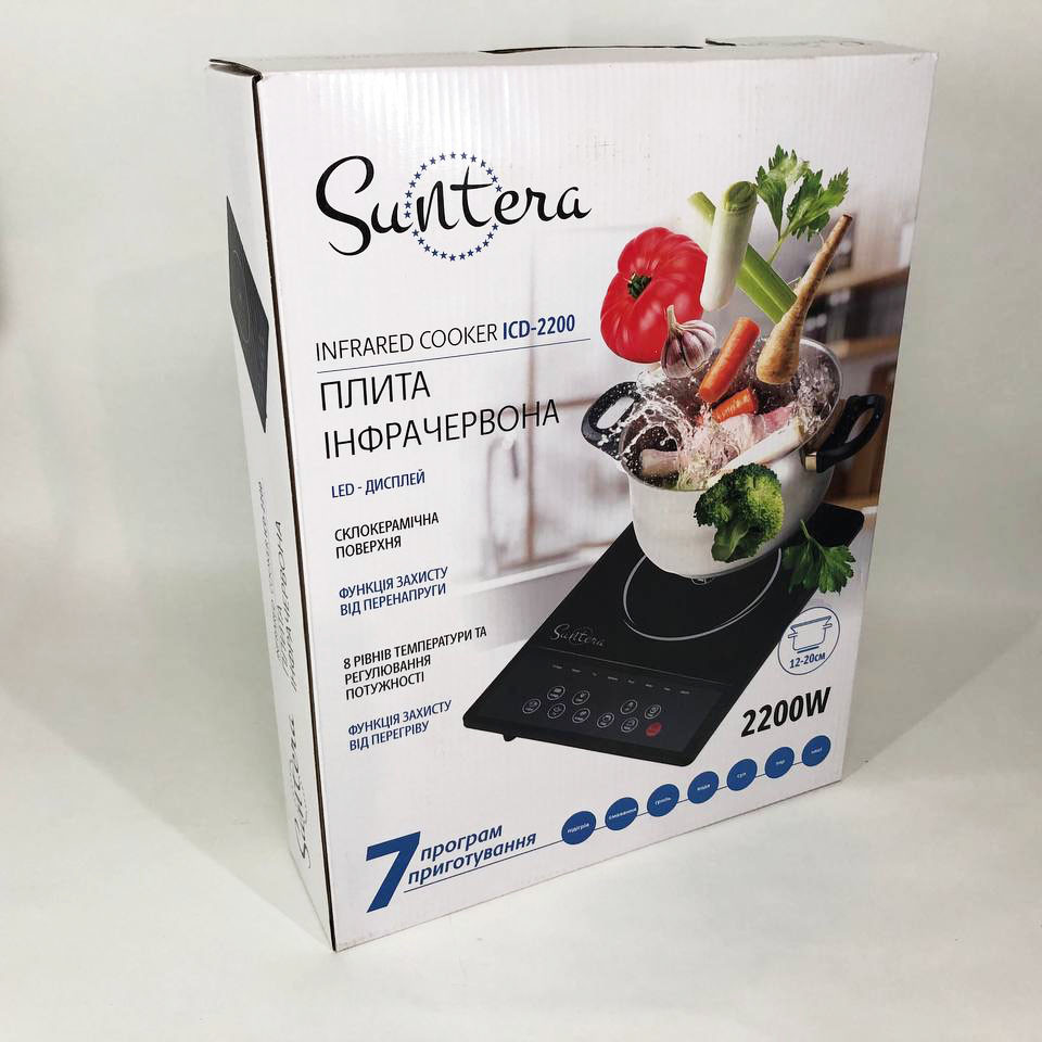 Електроплита 1 комфорка Suntera ICD-2200, 2200 Вт, Електроплита AS-245 настільна одноконфорочна