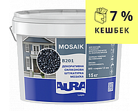 Штукатурка кварцевая AURA LUX PRO MOZAIK M15 мозаичная (зерно 1,5 мм) B201 15кг