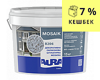 Штукатурка кварцевая AURA LUX PRO MOZAIK M15 мозаичная (зерно 1,5 мм) B206 15кг