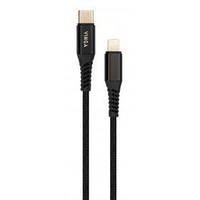 Дата кабель USB Type-C to Lightning 1.0m 3A 22W nylon braided black Vinga (VCPTCL3ANBK)