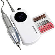 Фрезер для манікюру на акумуляторі білий 35000 обертів Nail Drill ZS 237 манікюрний фрезер 20W, фото 2