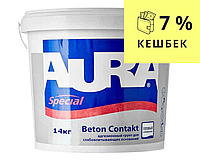 Грунт с кварцевым песком AURA BETON CONTACT адгезионный 14кг