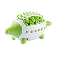 Игрушка-кормушка для животных Ежик 11180 14.8х7.2 см зеленая