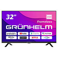 ТВ 32 самрт. Официал. Телевизор Grunhelm 32H500-GA11V. Smart TV. Wi-Fi. Голосовой пульт