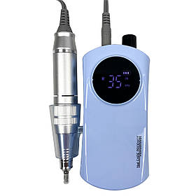 Фрезер для манікюру на акумуляторі блакитний 35000 обертів Nail Drill ZS 237 манікюрний фрезер 30W