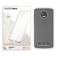 Противоударный чехол силиконовый прозрачный Tech21 Evo Check для Motorola Moto Z2 Force  White