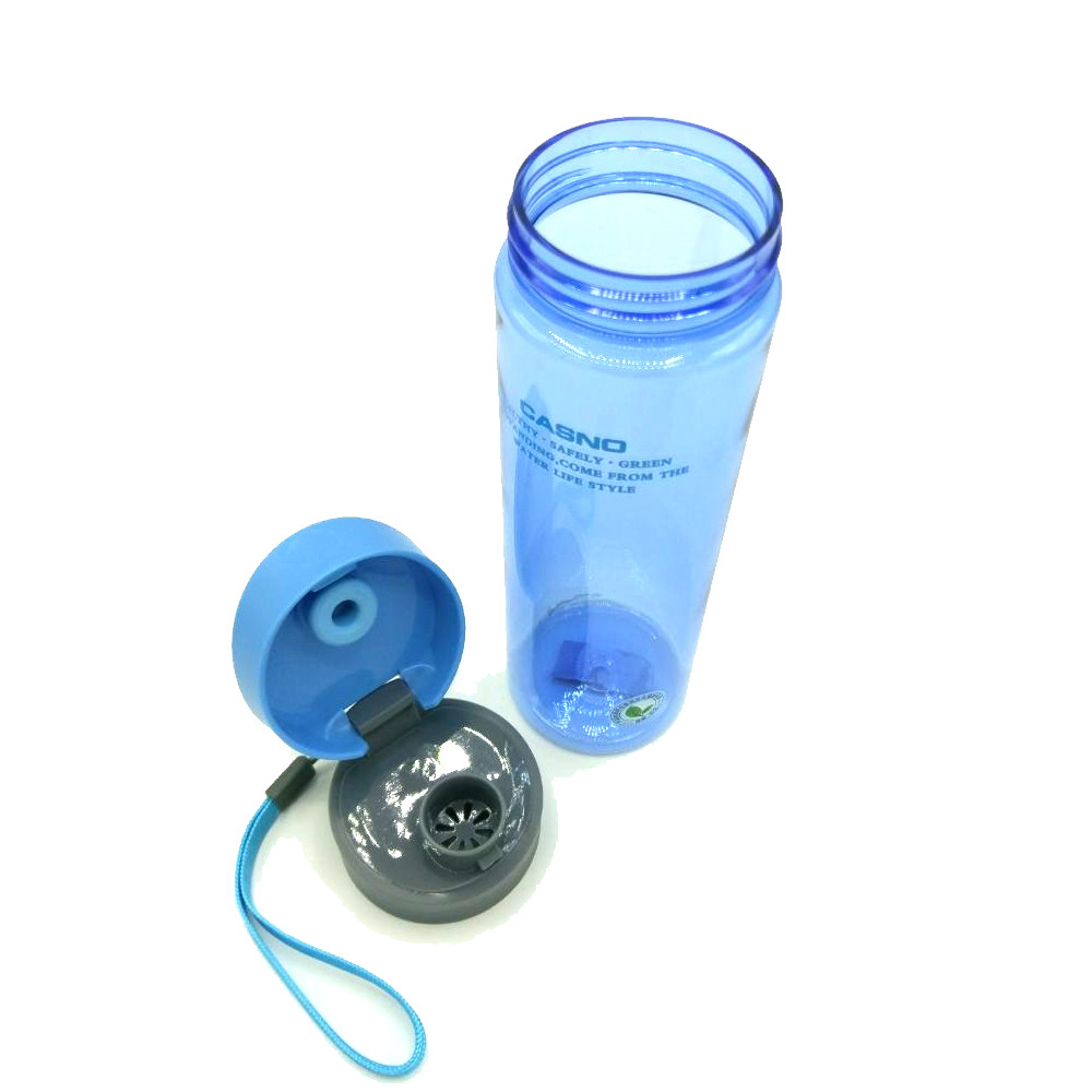 Пляшка для води CASNO 600 мл KXN-1145 Блакитна + пластиковий вінчик - фото 4 - id-p2056527701
