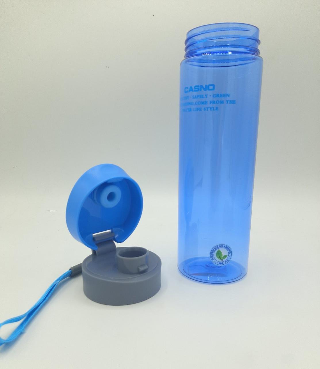Пляшка для води CASNO 600 мл KXN-1145 Блакитна + пластиковий вінчик - фото 7 - id-p2056527701