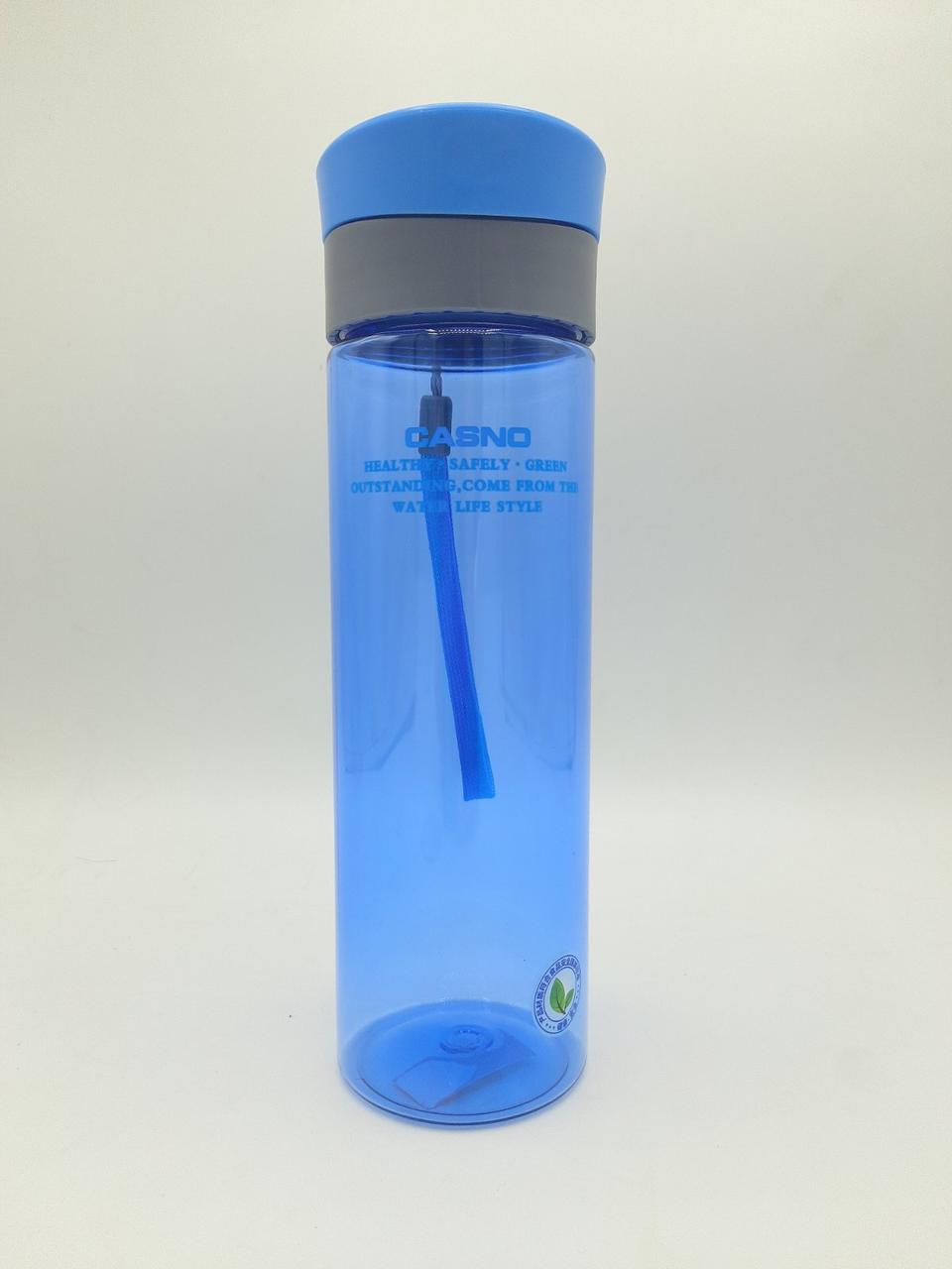 Пляшка для води CASNO 600 мл KXN-1145 Блакитна + пластиковий вінчик - фото 10 - id-p2056527701