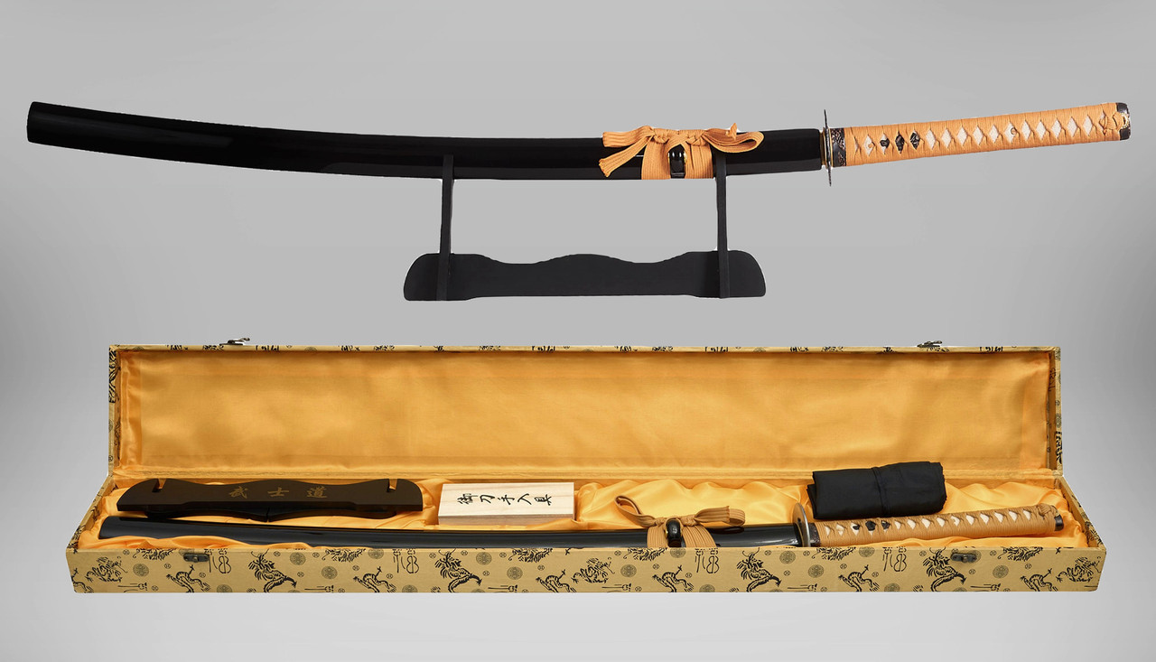 Самурайський меч Катана BLACK SAMURAI KATANA на підставці в подарунковому кейсі