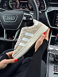 Жіночі кросівки Adidas Campus Beige весна-осінь замшеві повсякденні (бежеві). Живе фото. Адідас кампус, фото 6