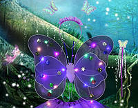 Карнавальный наряд светящийся Бабочка 14116 фиолетовый