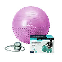 Мяч для фитнеса PowerPlay 4003 с насосом, 75 см, Light Purple