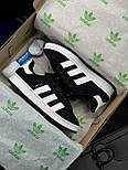 Жіночі кросівки Adidas Campus Black White весна-осінь замшеві повсякденні (бежеві). Живе фото. Адідас кампус, фото 2