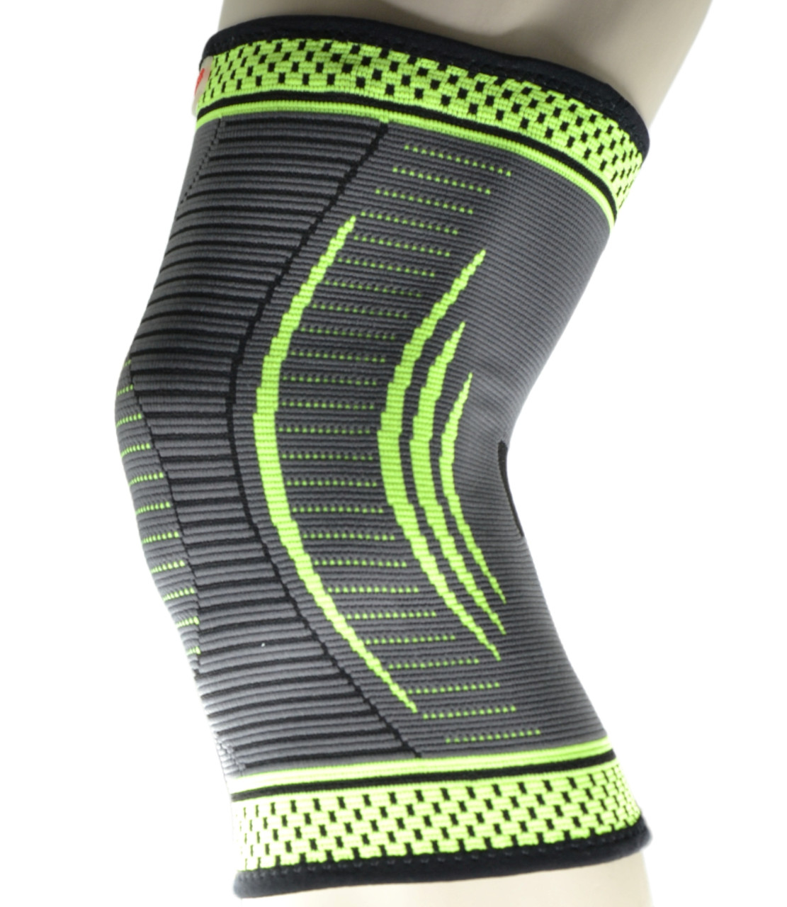 Компресійний наколінник MadMax MFA-284 3D Compressive knee support Dark grey/Neon green (1шт.) L - фото 5 - id-p2056529406
