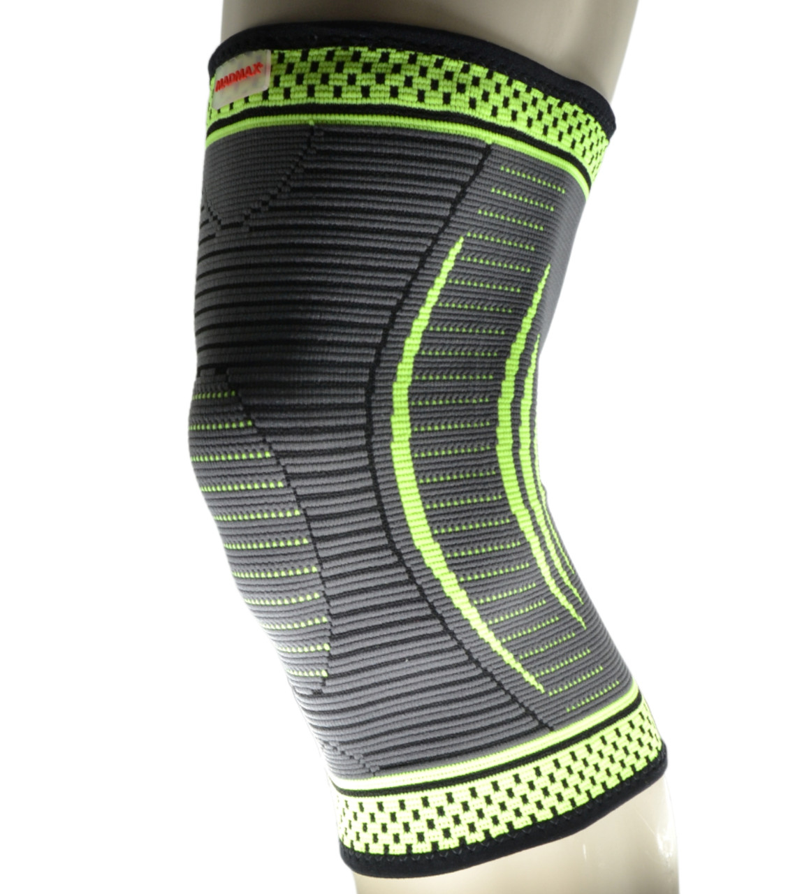 Компресійний наколінник MadMax MFA-284 3D Compressive knee support Dark grey/Neon green (1шт.) L - фото 8 - id-p2056529406