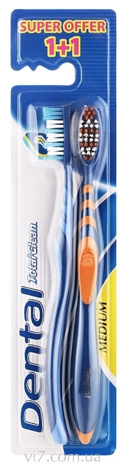 Зубна щітка Dental Total Clean середня 1+1