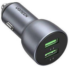 Авто зарядка UGREEN CD213 36W 2xUSB QC 3.0 3A Car Charger (Темно-синий)