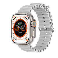 Смарт-часы водонепроницаемые SmartX8 Ultra с функцией звонка и NFC, белые