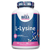 Аминокислота Haya Labs L-Lysine 500 mg, 100 капсул