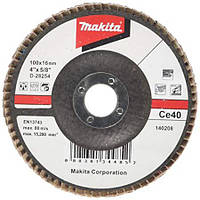 Лепестковый шлифовальный диск 100х16 Ce40, угловой Makita (D-28254)