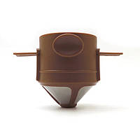 Пуровер/воронка/фильтр для ручной заварки кофе многоразовый Semi Coffee Maker, Brown