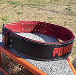 Пояс для важкої атлетики Power System PS-3830 Beast шкіряний Black/Red XL, фото 8