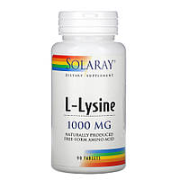 Аминокислота Solaray L-Lysine 1000 mg, 90 таблеток