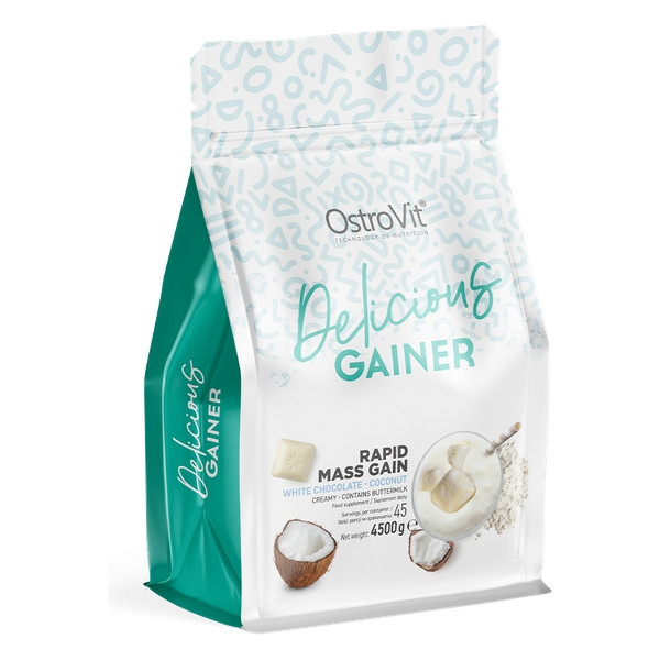 Гейнер OstroVit Delicious Gainer, 4.5 кг Білий шоколад-кокос CN8936-1 vh