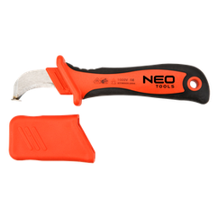 Ніж монтерський Neo Tools, діелектричний, для робіт під напругою 1000 В, вигнуте лезо 50 мм, 190 мм