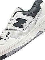 Чоловічі кросівки New Balance 550 Low White Gray Кеди Нью Беланс 550 білі шкіряні демісезонні, фото 4