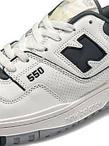 Чоловічі кросівки New Balance 550 Low White Gray Кеди Нью Беланс 550 білі шкіряні демісезонні, фото 5