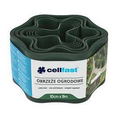 Стрічка газонна Cellfast, бордюрна, хвиляста, 10 смх9м, темно-зелений (30-021H)