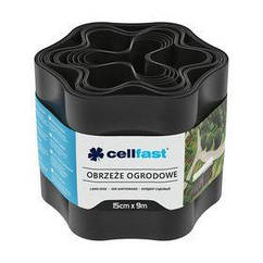 Стрічка газонна Cellfast, бордюрна, хвиляста, 15 смх9м, чорний (30-032H)