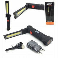 Фонарь инспекционный аккумуляторный Neo Tools, 1200мАч, 200лм, 3Вт, 2в1 (99-041)