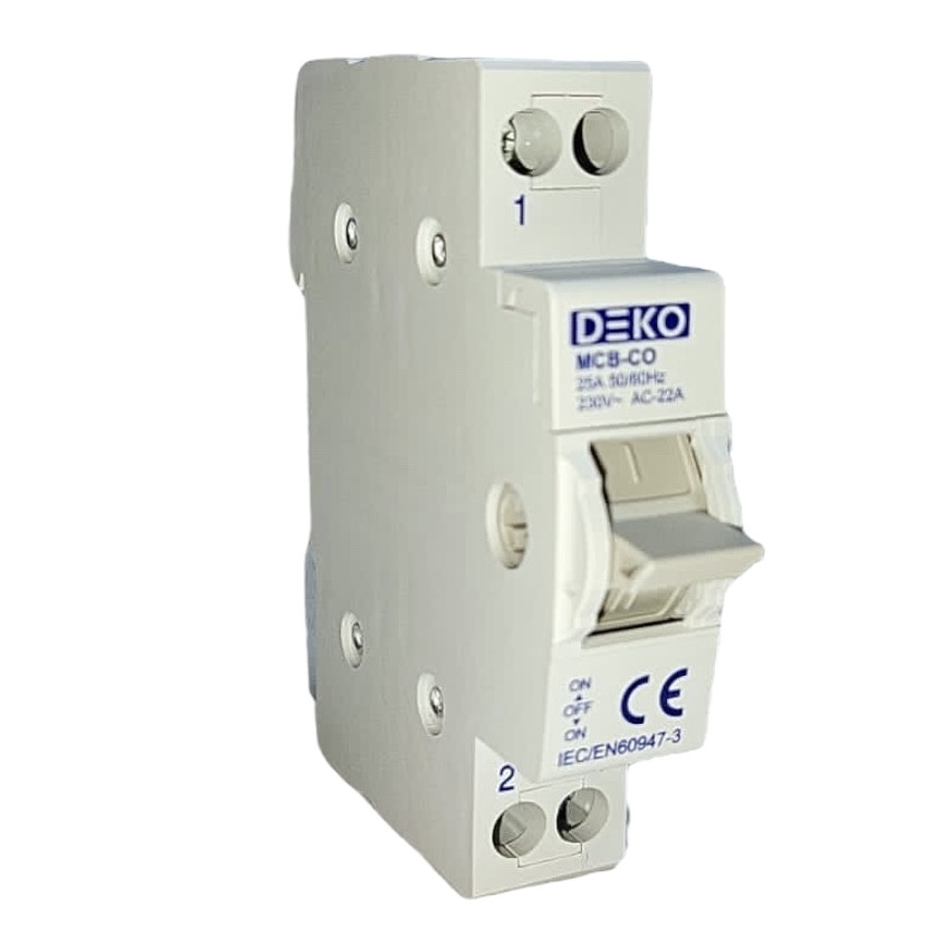 Трипозиційний перемикач навантаження 1-0-2 для генератора, 1P, 25A