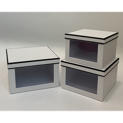 Подарочная коробка UFO W2017 Набор 3 шт Black/White квадр.