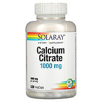 Кальций цитрат, Calcium Citrate, Solaray, 1000 мг, 120 вегетарианских капсул