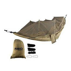 Гамак Neo Tools, з москітною сіткою, матеріал нейлон 210T, 330x140 см, до 200 кг (63-123)