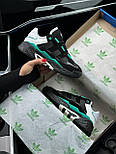 Жіночі кросівки Adidas Niteball New весна-осінь повсякденні (чорні із зеленим). Живе фото, фото 3