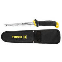 Ножовка по гипсокартону TOPEX, держатель пластмасса, 8TPI, лезвие 150 мм, 300 мм, чехол (10A717P)