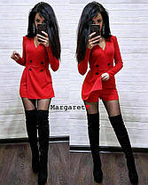 Стильний комбінезон із шортами на запах з імітацією спідниці, фото 4